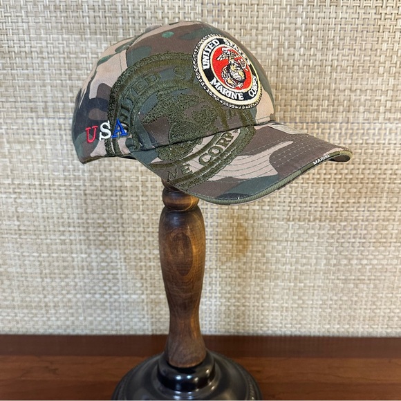🌟2xHP🌟USMC Camo Embroidered Marine Logo Adjustable Baseball Cap Unisex - Picture 2 of 12